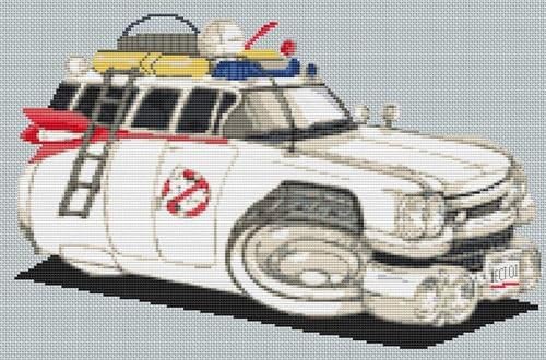 Ghostbusters Cadillac Cross Stitch Kit