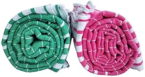 Fancyadda Mens, Womens & Girls Cotton Extra Large Full Big Size Bath Towels (Multicolour, Set of 2, 3 feet x 6 feet)