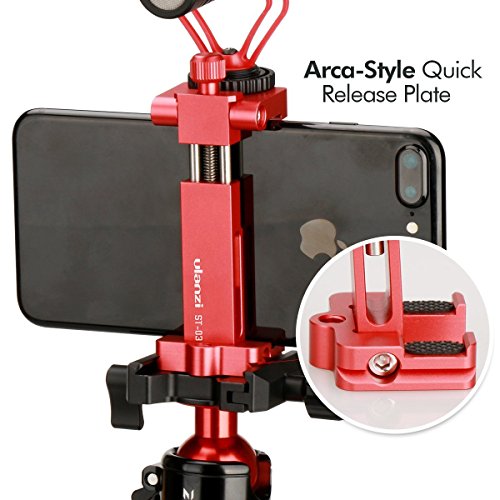 Metall Smart Phone Stativ Mount mit Cold Shoe Mount und arca-style Quick Release Plate, Ulanzi ST-03 für iPhone 7 Plus Samsung Huawei, Handy Stativ Halterung Clip Adapter (Rot) reviews Metall Smart Phone Stativ Mount mit Cold Shoe Mount und arca-style Quick Release Plate, Ulanzi ST-03 für iPhone 7 Plus Samsung Huawei, Handy Stativ Halterung Clip Adapter (Rot)