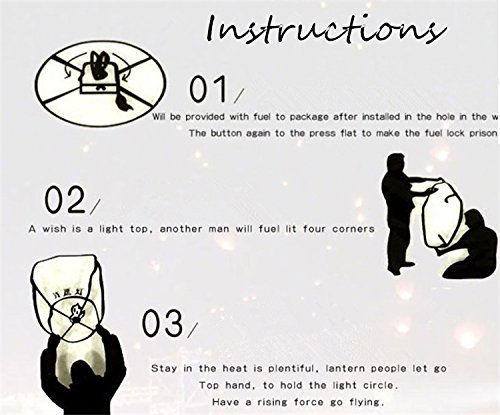 icase4u® 20 Stück Himmelslaterne skylaterne lanterns in weiß （Extra groß） - 5