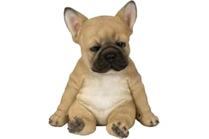 TOPINCN Estatua deFrancés, Figuras de Perro de Jardín, Estatuas de Resina para Exteriores, Decoraciones, LindoFrancés, Cachorros Realistas, Decoración de Perro, Adornos de Jardín (Toma