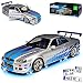 Produktbild Greenlight Nissan Skyline R34 GT-R mit Beleuchtung Silber 1998-2002 Brian O Connor Fast and Furious 1/18 Modell Auto mit individiuellem Wunschkennzeichen