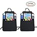 Produktbild MINLUK Auto Organizer Rücksitz Kinder 2er Set Rücklehnenschutz wasserfest schmutzabweisend abwaschbar mit iPad/Tablet-Fach Flaschentasche Trittschutzmatte Rücksitzschoner für Kinder Baby (Schwarz)