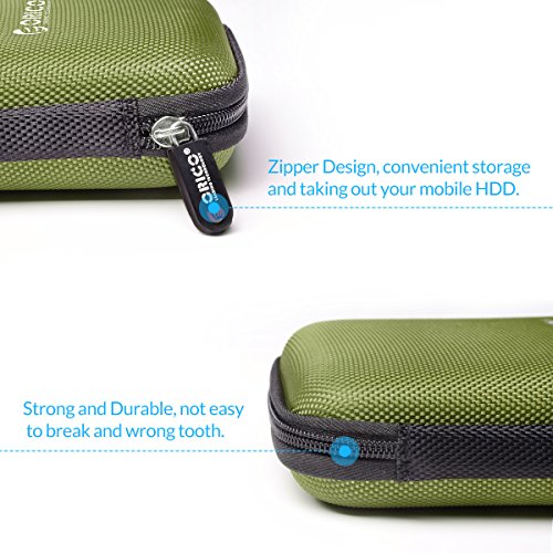 ORICO Festplattentasche Schutztasche Schutzbox für 2,5 Zoll externe tragbare Festplatten Western Digital WD Seagate Toshiba Samsung Intenso (2.5″, Grün) - 3