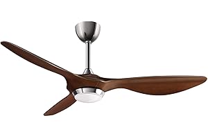 reiga 132cm Smart Ceiling Fan with Dimmable LED Light, Hand-Painted Modern Blades, Remote Control, 6-Speed & Timer, Quiet Reversible DC Motor