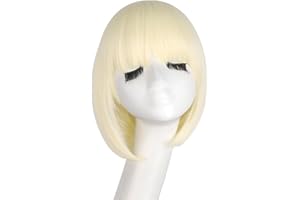 MapofBeauty 12 Pollic/30cm Frangetta Neat Corto Lisci Flat Frange Parrucche (Leggero Biondo)