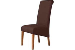 Kozuoan XL Size Chair Covers for Dining Chairs, spandex dining chair covers, detachable and washable,(Brown, Pack of 2)