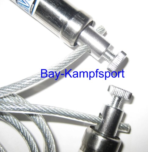 BAY® „OLYMP 280“ JUMP Rope SCHWARZ Stahl mit Kugellager 300 320 cm Springseil, längenverstellbar Sprungseil Springseile Hüpfseil Kinder Damen Frauen Kids Erwachsene verstellbar Fitness High Speed, kugelgelagert, Stahlseele Boxen Fitness Kampfsport Kickboxen Muay Thai Thaiboxen - 3