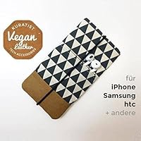 iPhone-Tasche Schwarz Weiss / Handytasche / Smartphone Case / Vegane Handytasche / Vegane Accessoires / Geschenk für sie / Weihnachtsgeschenk