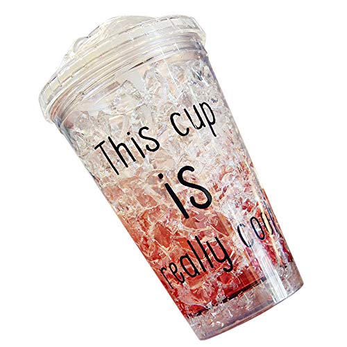 Preisvergleich Produktbild Huacat Broken Ice Cup Trinkflasche Wasserflasche Auslaufsicher Sportflasche Mit tassen Doppelwandige Isolierflasche Auslaufsicher tassen