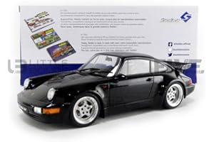 Solido- Porsche 911 (964) Turbo 3.6 Black 1993 Aucun Voiture Miniature de Collection, 1803404, 1/18ème