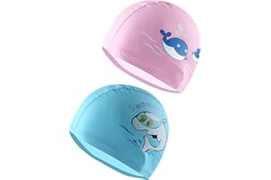 TODREMOU Gorro Piscina Niños Niña, 2 Piezas, 4 a 12 años, Gorro de Natación de PU
