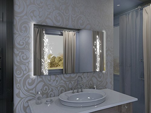 Badspiegel mit Beleuchtung Grow2 F135L2V: Design Spiegel für Badezimmer, beleuchtet mit LED-Licht, modern – Kosmetik-Spiegel Toiletten-Spiegel Bad Spiegel Wand-Spiegel - 3