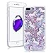 Produktbild SMART LEGEND für iPhone 7 Plus Hardcase Liquid Hülle Glitter Case Hartschale Transparent Schutzhülle Handyhülle Fließen Flüssig Schwimmend Premium Shiny Glanz Sparkle Bling Tasche Skin Schale Hart PC Clear Kristall Handytasche Etui - Rot Pferd