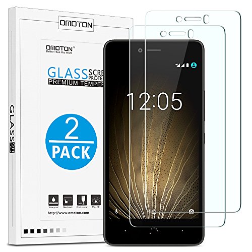 OMOTON [2 Unidades] Protector Pantalla BQ Aquaris U Plus/U Lite/U [2.5D Borde] Cristal Templado BQ Aquaris U Lite/U Plus, No Burbujas