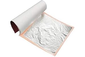 SIM GOLD LEAF 100% essbar reine Blattsilber in Lebensmittelqualität, 60mm x 60mm, 10 Stück