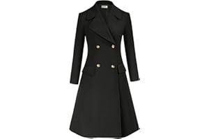 GRACE KARIN Winter Coats for Women UK Warm Long Duffel Coats Double Breasted Chunky Jackets