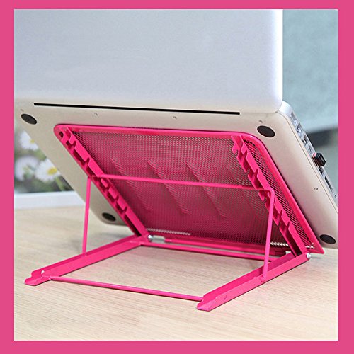 Laptop Ständer Notebookständer Belüftet Verstellbar Faltbarer Metall Ineinander Notebook Standplatz, 24x19CM für Laptop Notebook Pad Phone Tablets-Novata - 5
