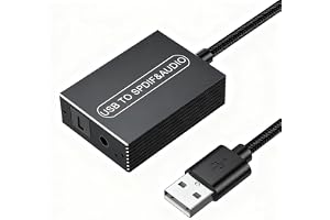 USB-ljudomvandlare till 3,5 mm och optisk utgång som stöder och PC-ljudenheter, kompakt design av aluminiumlegering för tillförlitlig ljudöverföring (4 fot)