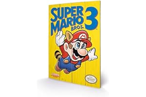PYRAMID INTERNATIONAL Nintendo SW11296P Super Mario Bros. 3 NES Cover Impression sur Bois, Dense, Multicolore, 40 x 59 cm