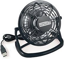 mumbi USB Ventilator Mini f&uuml;r den Schreibtisch mit An/Aus-Schalter, schwarz