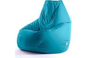 Avalon - Pouf Poltrona Sacco Gigante XXL Jive, Puffo per Sedersi Ergonomico, Pouf a Sacco in Tessuto Antistrappo e Impermeabile, Poltrona a Sacco Moderna, Made in Italy(95x95x135cm-Petrol)