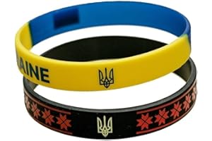 bopely 2 Pcs Bracelets en Silicone Ukraine Bracelets Ukraine Gifts De Bracelet Ukrainien pour Les Souvenirs De Fans