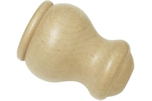 Gardinia Terminale Lugano, Legno, Naturale, per Tende Tecniche Ø 28mm, Ø 28 mm