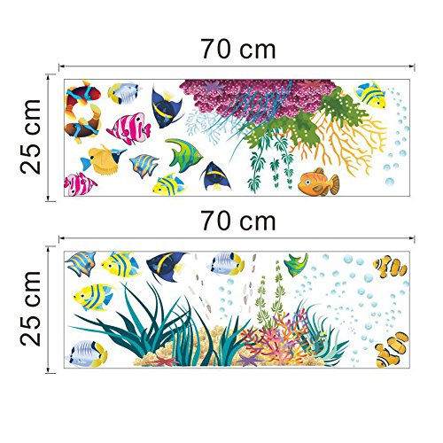 Amazingdeal365 Meer Ozean-Fisch-Tierwand-Aufkleber Bad-Raum für Kinder Wandaufkleber Wandkeber - 4