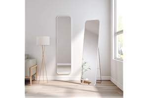 Meykoers Specchio da terra 160x40 cm,specchio da parete lungo,per il corpo in piedi e appeso,per camere da letto, spogliatoi, salon, soggiorni, con cornice in metallo (cromo