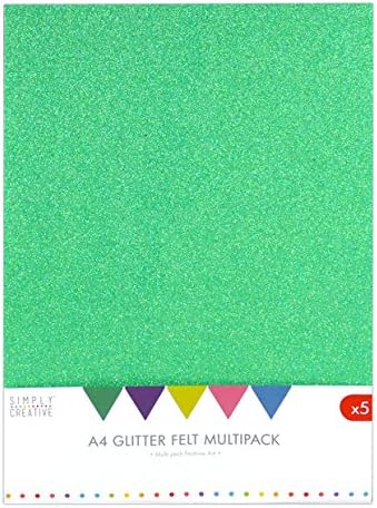 Simply CreativeGlitter A4 Felt Pack-Multi, Multicolour, 30 x 22 x 2 cm