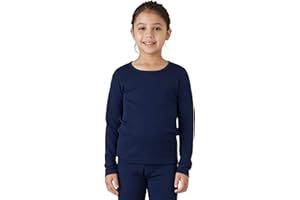 LAPASA Haut/Pantalon Thermique Enfant 100% Laine Mérinos Naturelle Maillot Manches Longues sous-Vêtements Chauds Fille et Garçon Mixte Unisexe 5-13 Ans Automne/Hiver Fin & Léger K13/K14