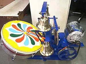 Gurukrupa musicals Electric Aarti Machine 18 Inch Drum with 4 Bells