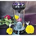 The World Decor Glass Shivling Backflow Incense Burner Waterfall Smoke Fountain For Home Decor With Free Of 25 Backflow Cones/Dhoop, Grey