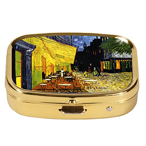 Fridolin 18241 Pillendöschen Van Gogh - Café de Nuit, Metall, 5,1 x 3,6 x 1,8 cm, bunt