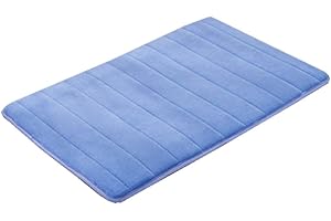 VSUSN, Tappetino Antiscivolo per Il Bagno, Assorbente, in Schiuma Memory, Blu, (30 x 50 cm)