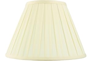 National Lighting Decorative Tapered Table/Floor Lampshade - 12-Inch Empire Drum Lamp Light Shade in Cream Fabric - 40W E14/B22 Candle Incandescent or LED (Not Included)