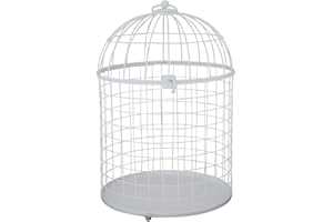 Grafelstein Deko Vogelkäfig Hedwig – Landhausstil Deko, Höhe 38,5 cm, Durchmesser 25,5 cm, Elegante weiße Farbe, vielseitig einsetzbar für Kerzen, Lichterketten & mehr – Zeitlose Dekoration