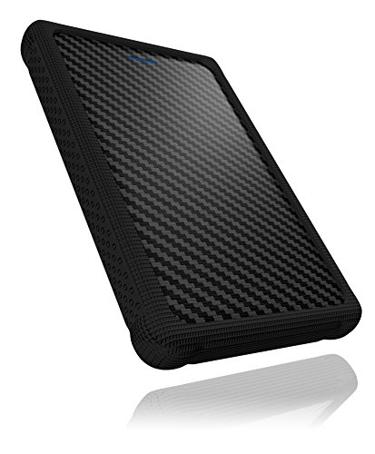 Icy Box IB-223U3a-B Externes Gehäuse für 2,5″ (6,35 cm) SATA HDD/SSD mit USB 3.0 Anschluss (UASP), SATA III, Carbon-Look, Silikonschutz (schwarz) - 3