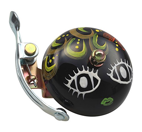 Crane Bell Co. Mano Painted Suzu Mika de Chan - Timbre para Bicicleta, Unisex, Handpainted Suzu Mika-Chan, Negro, 55 mm