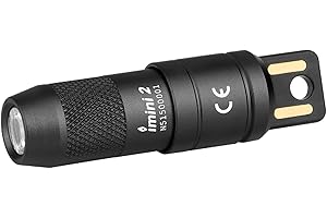 OLIGHT I MINI 2 Port USB Magnétique Mains Libres Lampe de Poche Rechargeable 50 Lumens Lumière Douce Petite et Puissante Clé pour la Décoration Noir