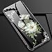 Produktbild Shinyzone Hülle für iPhone XR Glas-[9H Gehärtetes Glas Zurück Hülle] mit Weich TPU+Diamant Strass Bumper,Kratzfest Hybrid Starre Handy Schutzhülle,Schwarzer Jasmin