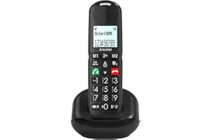 ALCATEL XL685 - Telefono fisso cordless DECT Senior Formato XL - Display grafico ad alta leggibilità - Tasti grandi - Boost Audio - Vivavoce - Blocco chiamate - Nero