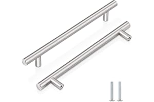 CCHONG 2 Pack Kitchen Cupboard Handles Stainless Steel Kitchen Door Handles Brushed Cabinet Handles Wardrobe Drawer (2 Pack Silver, Hole Centre 128mm)