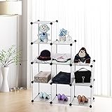Songmics Regalsystem Cube Aufbewahrung Badregale Schuhregal Sideboard Kommode Kleiderschrank Aufbewahrungsbox Weiß 96 x 96 x 31,5 cm LPC115S - 2