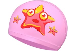 SWAUSWAUK Swimming Cap Kids - Swim Cap for Kids Girls Boys, Comfortable Swim Hat Kids, Stretchy Swimming Hat Kids Boys Girls Teens for Age 4-10