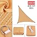 Produktbild ROMOR Strandmuschel 280GSM / 300D HDPE rechtwinkliges Dreieck Markise Sonnensegel Sonne im Freien wasserdicht Sonnensegel Garten Terrasse Pool Camping Picknick Zelt @ Sand_3x4x5