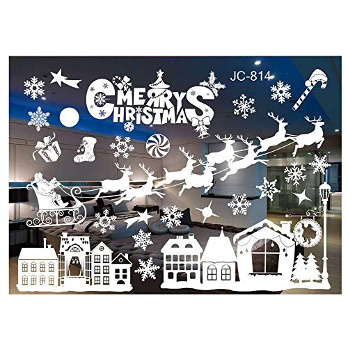 Decoración de Navidad Copo de Nieve Pegatinas en la Ventana Extraíble PVC Wall Shop Pegatinas Habitación de niños Decoraciones navideñas ...