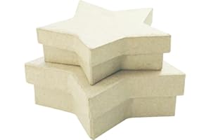 Décopatch BTS909C-Lote maché con Forma, perfectas para decoración del hogar, Color marrón, Papel, 2 Cajas de Estrellas sexys, 2er Pack