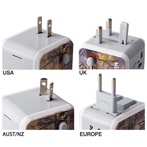 Reiseadapter 4 in1 für 150 länder Reisestecker Milool Weltweit Universal Adapter mit zwei USB Anschlüsse